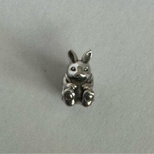 Authentic Pandora Easter Bunny With Egg Basket Sterling Silver Charm